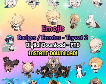 Genshin Impact Teyvat 2 Emojis / Badges / Emotes - PNG