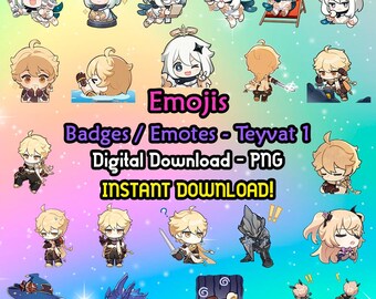Genshin Impact Teyvat 1 Emojis / Badges / Emotes - PNG