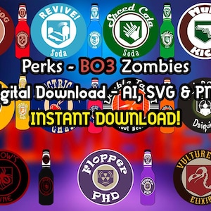 Perks BO3 - Soda Perk - Black Ops 3 Zombies - COD -Ai - SVG - PNG