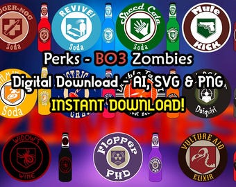 パークス BO3 - ソーダパーク - ブラックオプス3 ゾンビ - COD -Ai - SVG - PNG