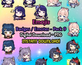 Genshin Impact Pack 9 Emojis / Badges / Emotes - PNG