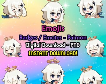 Genshin Impact Paimon 2 Emojis / Badges / Emotes - PNG