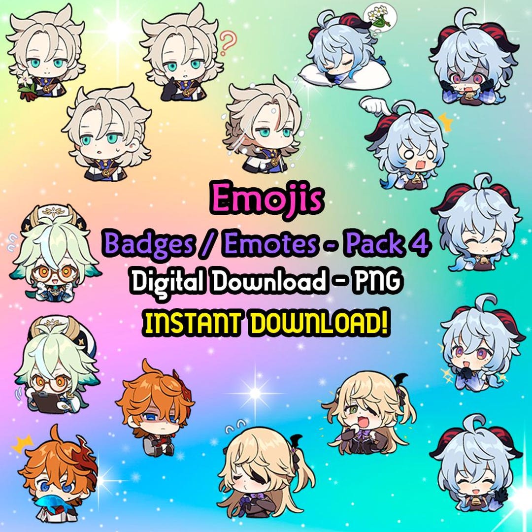 Genshin Impact Pack 4 Emojis / Badges / Emotes PNG