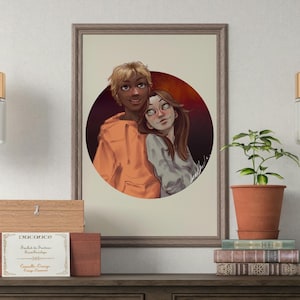 Custom Portrait Illustration, Personalized Family Portrait From Photo, Unique Wall Art For Wedding Gift Or Anniversary Present