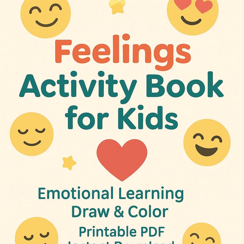 Feelings Activity Book for Kids | Emotional Learning, Coloring (PDF) - Etsy