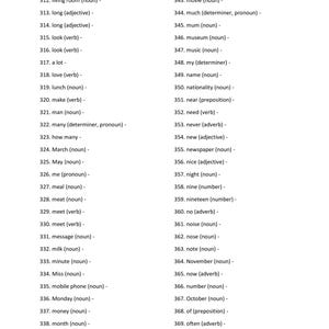 English Word List for Foreign Learners