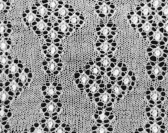 Salme pattern chart, knitting pattern for Haapsalu shalw or lace knitting with Estonian nupps, PDF-format and instant download