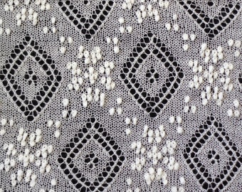 Centaurea blossom pattern chart, knitting pattern for Haapsalu shalw or lace knitting with Estonian nupps, PDF-format and instant download