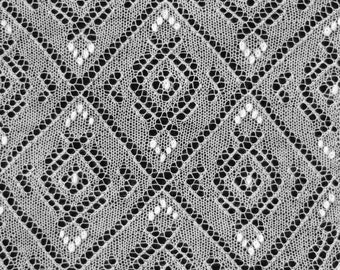 Hanila pattern chart, knitting pattern for Haapsalu shalw or lace knitting with Estonian nupps, PDF-format and instant download