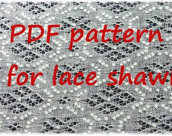 Lace shawl knitting pattern in PDF file Mosaic pattern, pattern for Haapsalu shawl knitting