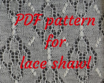 Mexico pattern, lace shawl knitting pattern in PDF file, pattern for Haapsalu shawl knitting