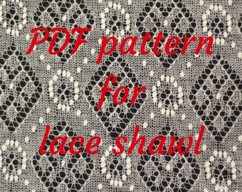 Paistu pattern, lace shawl knitting pattern in PDF file, pattern for Haapsalu shawl knitting