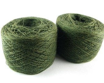 Green superwash lace weight yarn for lace knitting or Haapsalu shawl knitting, Japanese high quality, measure 2/28, 100 grams (1526yard)