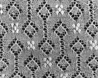 Lace pattern chart Carpet pattern, knitting pattern for Haapsalu shalw or lace knitting with Estonian nupps, PDF-format and instant download