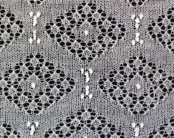Rose bouquet pattern with nupps, knitting pattern for Haapsalu shalw or lace knitting with Estonian nupps, PDF-format and instant download