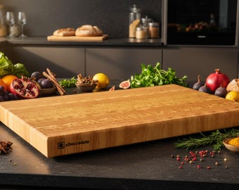 King's board "The Queen", high mountain larch end grain, large majestic robust, kitchen board, optional laser engraving, Christmas gift