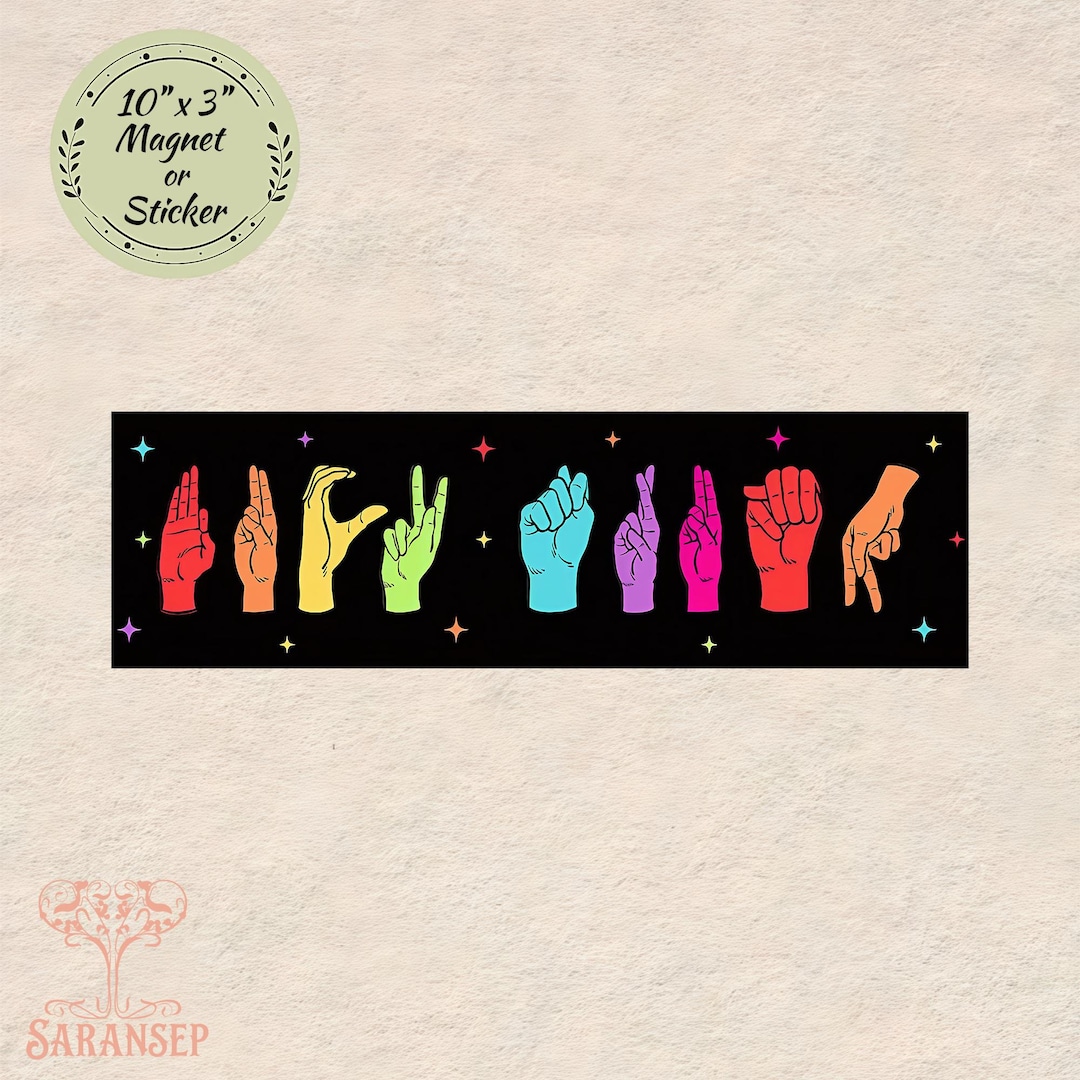 Colorful Sign Language Hand Gesture Car/bumper Decal,vinyl Sticker ...