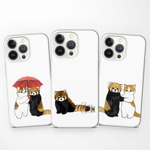 Funda de Panda Rojo para iPhone 16e Pro 15 14 13 12 Mini 7 SE 2022. Compatible con Samsung S25 Ultra A26 A36 A56 S24 S23 Ultra S21 S20 Fe S22.