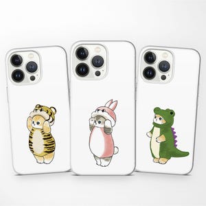 Kitty Hare-telefoonhoesje voor iPhone 16e Pro 15 14 13 12 Xr 7 SE, Cartoon Tiger Cover past Samsung S25 Ultra A26 A36 A56 S24 S23 S21 Fe S20 S22+