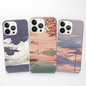 Lo-fi Japan Phone Cases for iPhone 16 Pro Max 15 14 13 12 Xr 7 SE 2022, Boho Anime Cover fits Samsung S25 A26 A36 A56 S24 S23 S22 S21 S20 FE