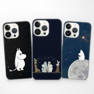 Moominsvalley Weltraum Handyhülle für iPhone 16e 15 14 13 12 Pro Xr 7 SE, Moomin Cover passend für Samsung S25+ A26 A36 A56 S24 S23 S22 S21 S20 FE A35