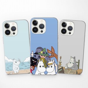 Moomins Handyhülle passend für iPhone 16e 15 14 13 Pro 12 Xs 7 SE, Moominvalley Handyhülle passend für Samsung S25+ A26 A36 A56 S24 S23 S22 S21 FE S20 A72