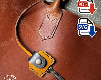 Leather Coin Holder Keychain Pattern for Easy DIY - Parking Saver PDF SVG