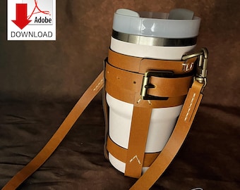 Patrón para bolso de cuero para botellas: Portavasos ajustable (patrón en PDF)