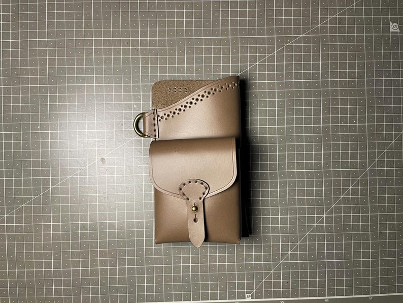 Multi Leather Phone Pouch Pattern – Belt Holster with Pocket & Key Loop PDF SVG image 3