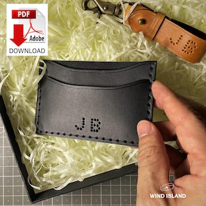 DIY leren kaarthouder en sleutelhanger met aangepaste initialen: leren patroon