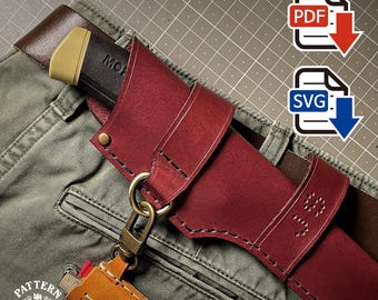 Patrón de funda de cuero para cuchillo — Funda horizontal DIY para Morakniv Companion Garberg / PDF SVG