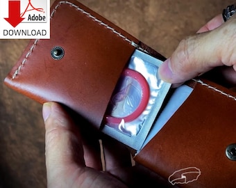 Estuche discreto de cuero para condones con diseño de cuero para una privacidad elegante