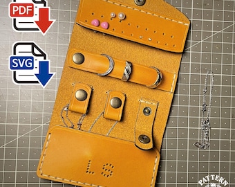 Patrón de estuche de cuero para joyería DIY (PDF, SVG)