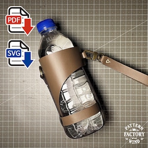 Patrón para portabotellas de cuero de 500 ml: Proyecto fácil para principiantes (PDF + SVG)