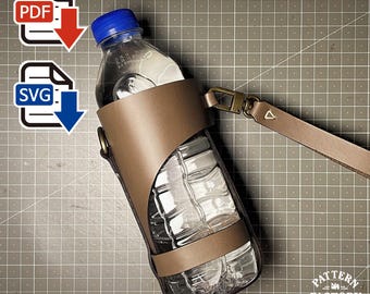 Patroon leren flessenhouder van 500 ml: eenvoudig knutselen voor beginners (pdf + SVG)