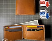 Classic Bifold Wallet Easy Leather Pattern Template | PDF & SVG | Custom Initials