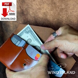 Patrón de billetera de cuero: simple con 3 ranuras para tarjetas