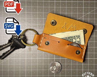 Artesanía en cuero: Plantillas PDF y SVG de patrones de llaveros de emergencia