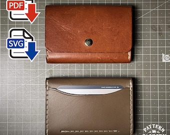 Leather pattern Practical Card Holder Designed for Heavy Storage PDF SVG