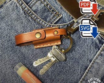 Porta bálsamo labial de cuero con base giratoria: Diseño con clip para cinturón y bolso (Patrón PDF SVG para marroquinería)