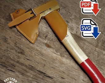 Leather Axe Cover Pattern: Blade Shield for Helko Hatchet (PDF SVG Download)
