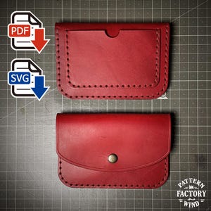 Leather pattern Practical Leather Pouch with Soft Curves and Storage PDF & SVG Templates