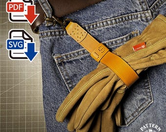 Patrón de porta guantes de cuero resistente: plantillas PDF y SVG para hacer tú mismo