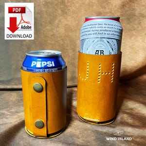 Leather pattern Beer Holder : Initials Make It Yours