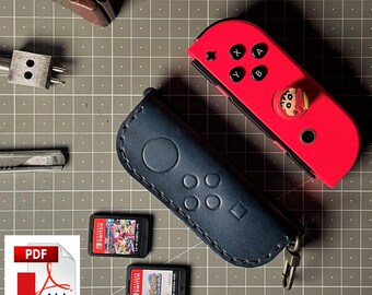 Leather pattern Game Cartridge Holder with Retro Controller Style