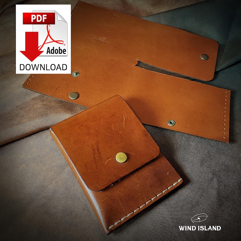 Cartera de cuero con patrón único: sencilla y elegante imagen 1