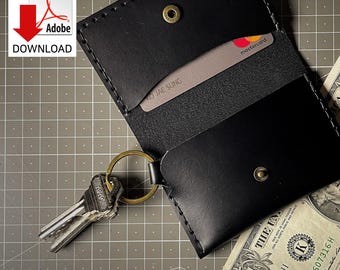 Leather pattern Snapoff Keychain Wallet Pattern : Detachable Key Fob