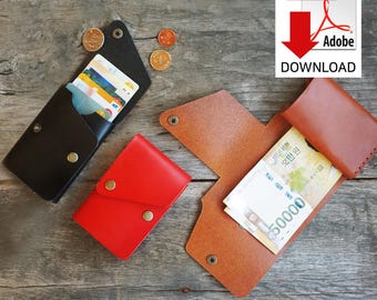 Patrón de billetera plegable de cuero: billetera para minimalistas