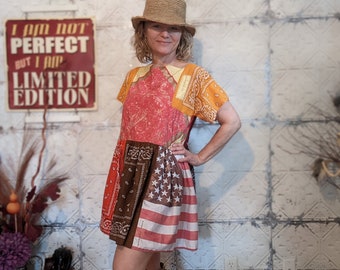 Brown Bandana Dress - Etsy