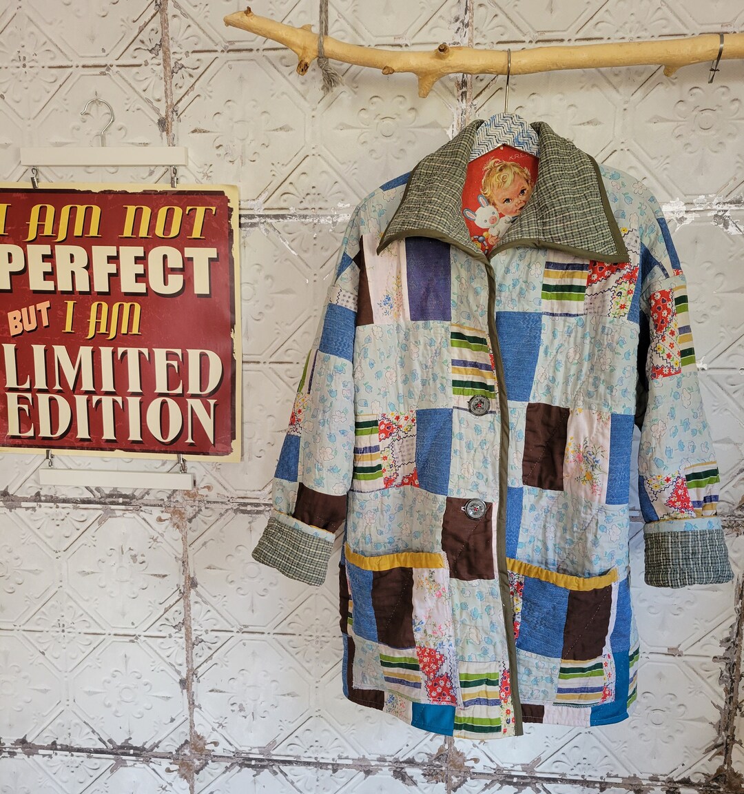 Kreolka Antique Quilt Chore Coat Vintage Quilt Jacket Etsy